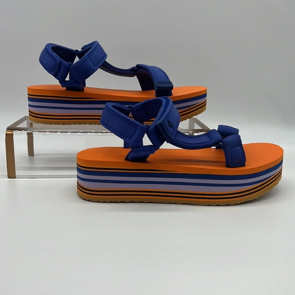 Tory Burch NWB Sport EVA STRAPPY SANDAL Perfect Navy / Chipotle Spice